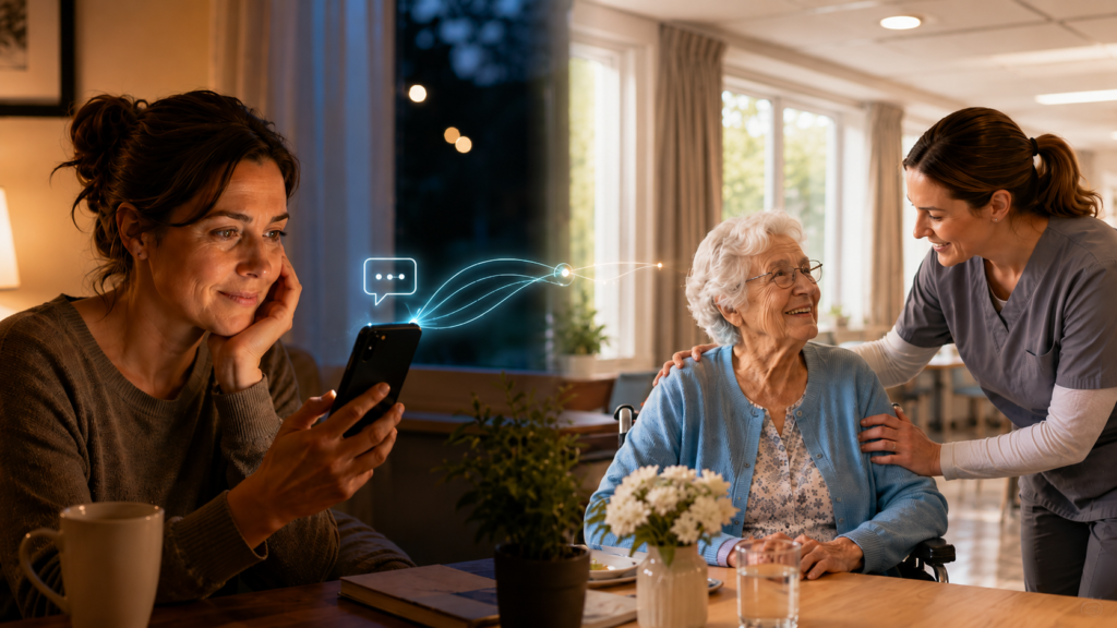 Long-term care family communication between family and care home
